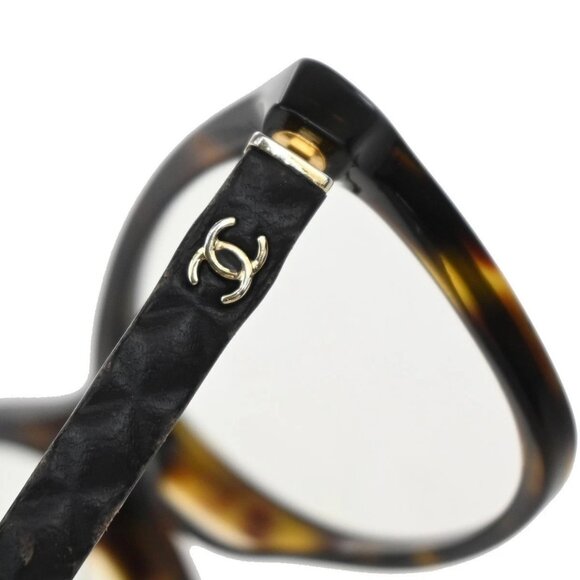 CHANEL CC Logo Matelasse Glasses Eye Wear 3287-Q-A Plastic Brown 09RF712 - Picture 11 of 12